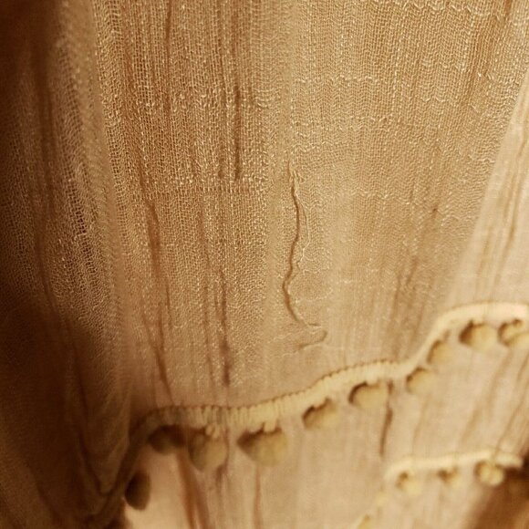 Unbranded Womens Tan Soft Scarf With Pom Pom Detail. - Picture 3 of 3
